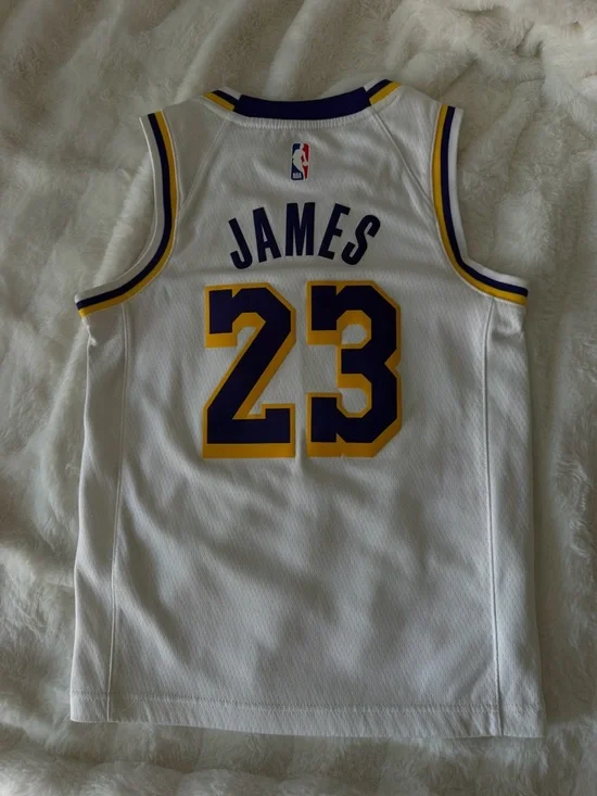 Nike White Lakers Jersey with Purple and Gold Trim - Picture 4 of 4